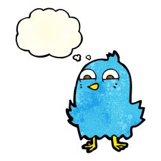 funny cartoon bird with speech bubble N34