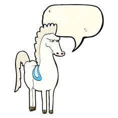 cartoon horse with speech bubble N12