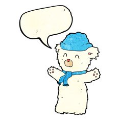 cartoon cute polar bear with speech bubble N21