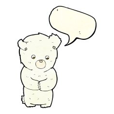 cute cartoon polar bear with speech bubble N23