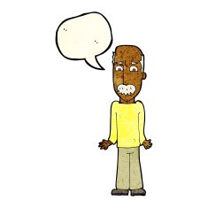 cartoon dad shrugging shoulders with speech bubble N3