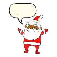cartoon happy santa claus with speech bubble N9