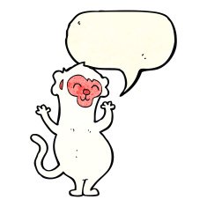 cartoon monkey with speech bubble N8