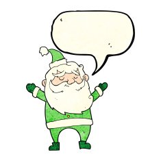 cartoon happy santa claus with speech bubble N10