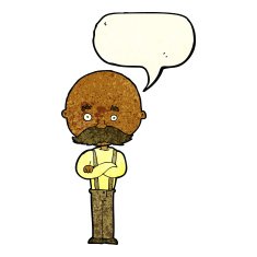 cartoon grandfather with speech bubble N3