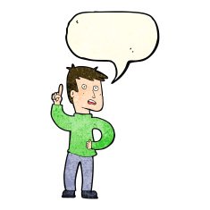 cartoon boy with idea speech bubble N32
