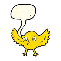 cartoon bird with speech bubble N99