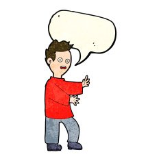cartoon shocked man with speech bubble N35