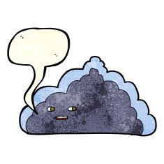 cartoon cloud with speech bubble N6