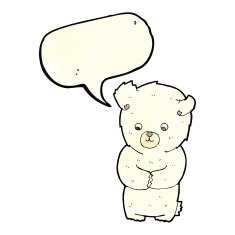 cute cartoon polar bear with speech bubble N26