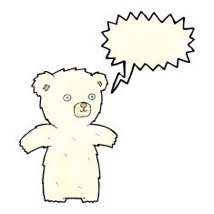 cute cartoon polar bear with speech bubble N28