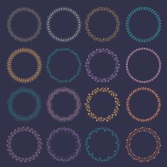 Vector set of hand drawn wreath