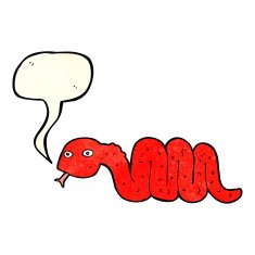 funny cartoon snake with speech bubble N9