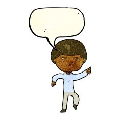 cartoon annoyed man with speech bubble N24