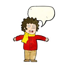 cartoon surprised man with speech bubble N39