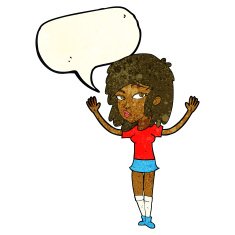 cartoon pretty girl with speech bubble N30