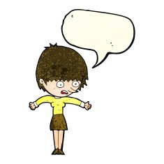 cartoon woman panicking with speech bubble N4