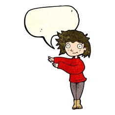 cartoon dancing woman with speech bubble N13