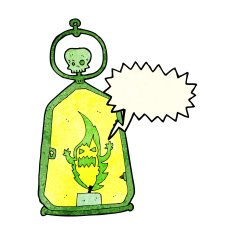 cartoon spooky lantern with speech bubble N3