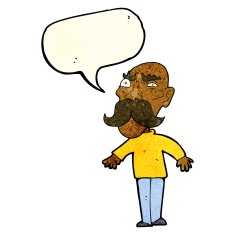 cartoon angry old man with speech bubble N39
