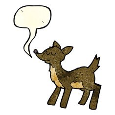 cute cartoon deer with speech bubble N4