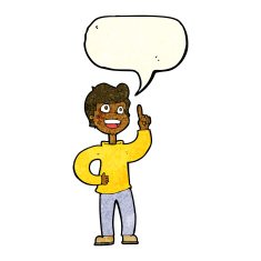 cartoon boy with great idea speech bubble N3