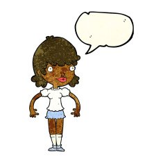 cartoon happy woman with speech bubble N73