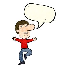cartoon happy man with speech bubble N119