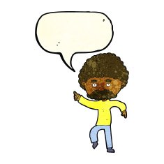 cartoon seventies style man disco dancing with speech bubble N3