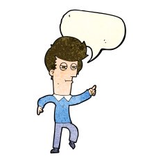cartoon man accusing with speech bubble N6