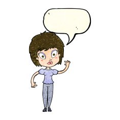 cartoon pretty girl with speech bubble N33