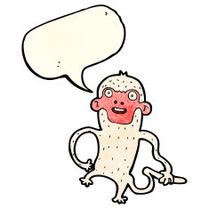 cartoon monkey with speech bubble N10