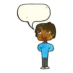 cartoon unhappy man with speech bubble N3