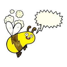 funny cartoon bee with speech bubble N5