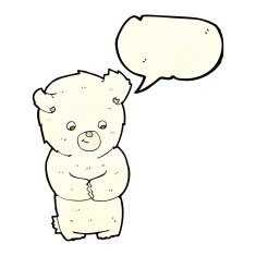 cute cartoon polar bear with speech bubble N31