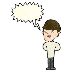 cartoon happy man with speech bubble N121