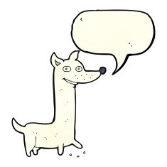 funny cartoon dog with speech bubble N5
