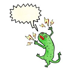 cartoon little monster with speech bubble N11