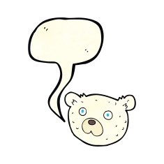 cartoon polar bear with speech bubble N22