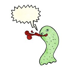 funny cartoon ghost with speech bubble N29