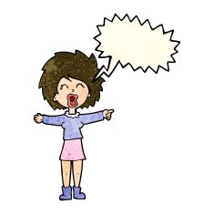 cartoon stressed out woman talking with speech bubble N4