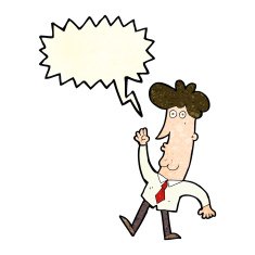 cartoon office man with speech bubble N4