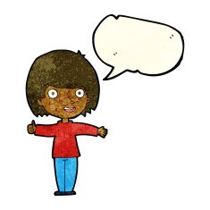 cartoon happy woman with speech bubble N78
