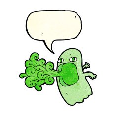 funny cartoon ghost with speech bubble N34