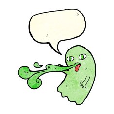 funny cartoon ghost with speech bubble N36