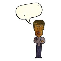cartoon angry man with speech bubble N21