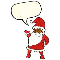 cartoon santa claus with speech bubble N58