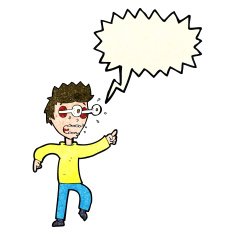cartoon man with popping out eyes speech bubble N9