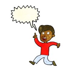 cartoon boy panicking with speech bubble N10