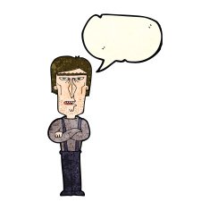 cartoon angry man with speech bubble N22